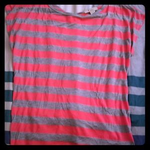Orange and gray striped shirt